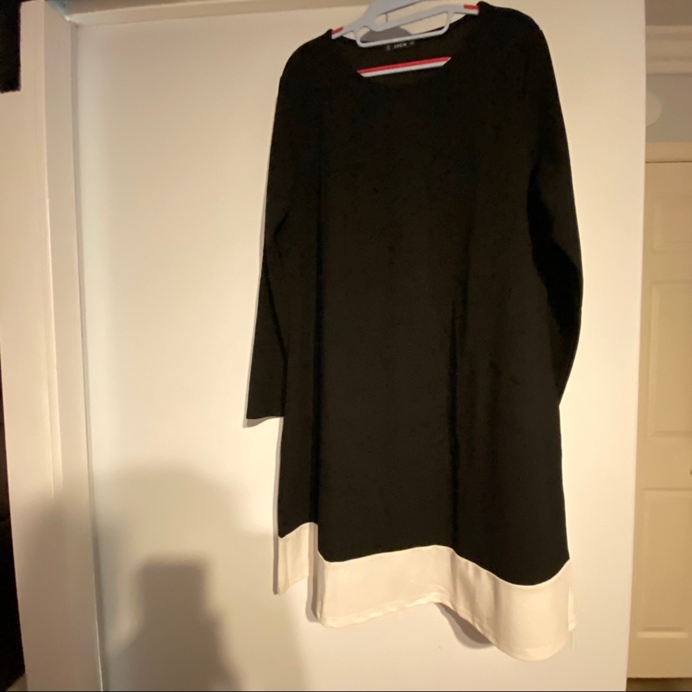 Shein black and white dress